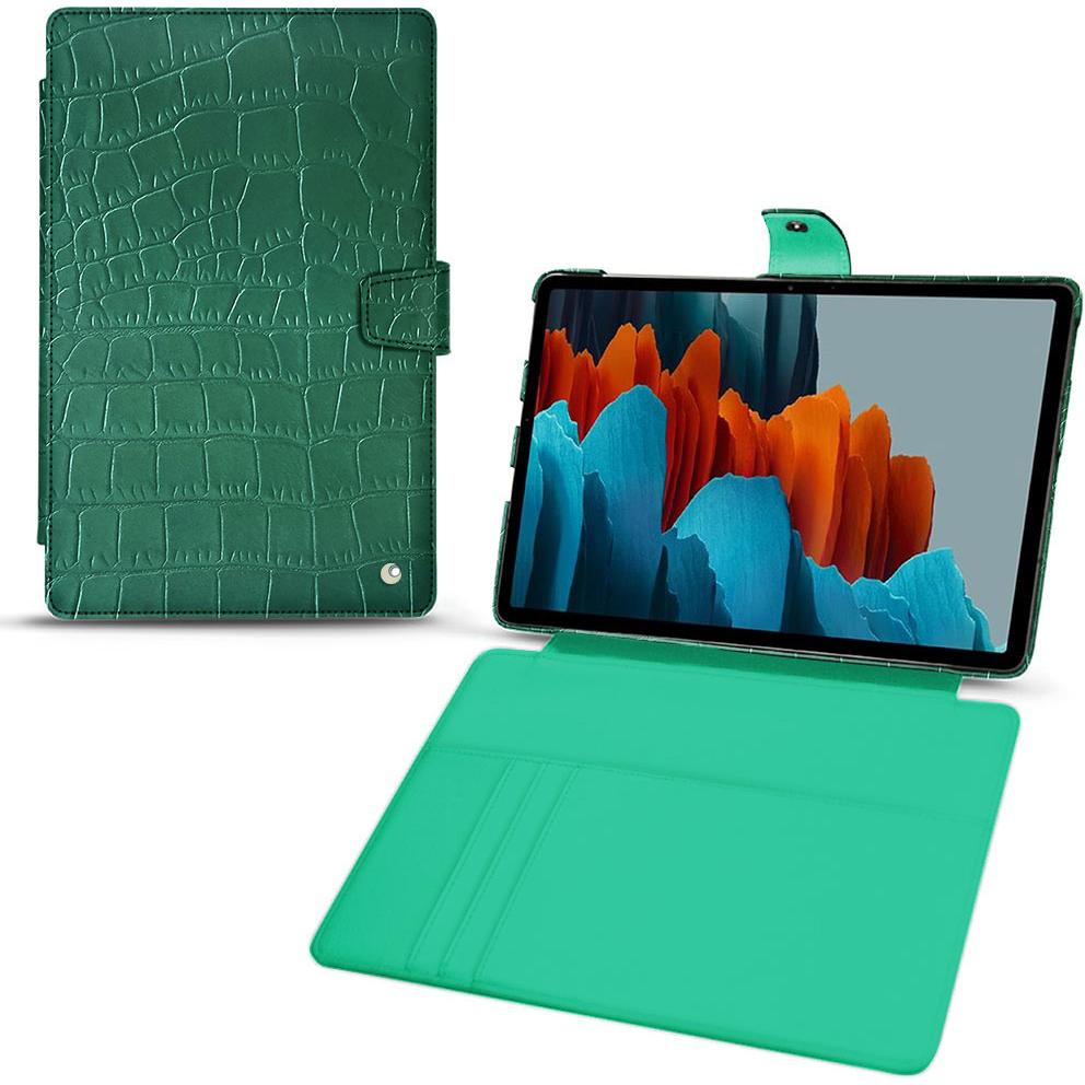 Noreve Lederschutzhülle Wallet (Galaxy Tab S7+), Tablet Hülle, Grün