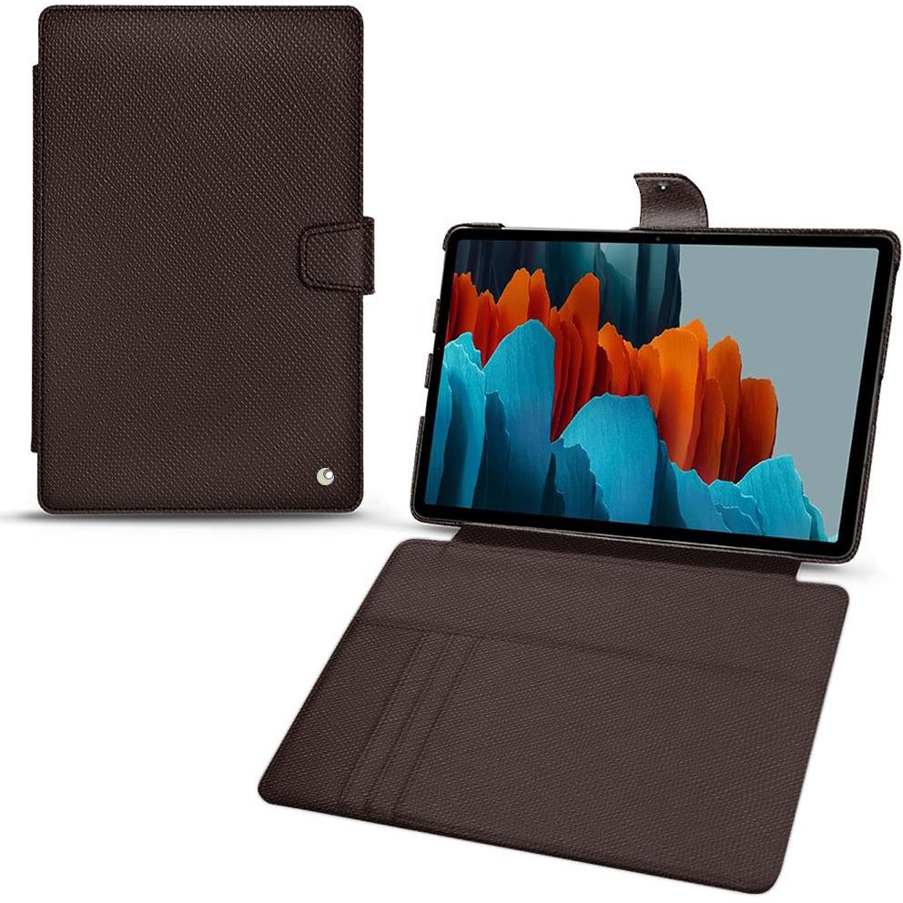 Thumbnail - Noreve Lederschutzhülle Wallet (Galaxy Tab S7+), Tablet Hülle, Braun