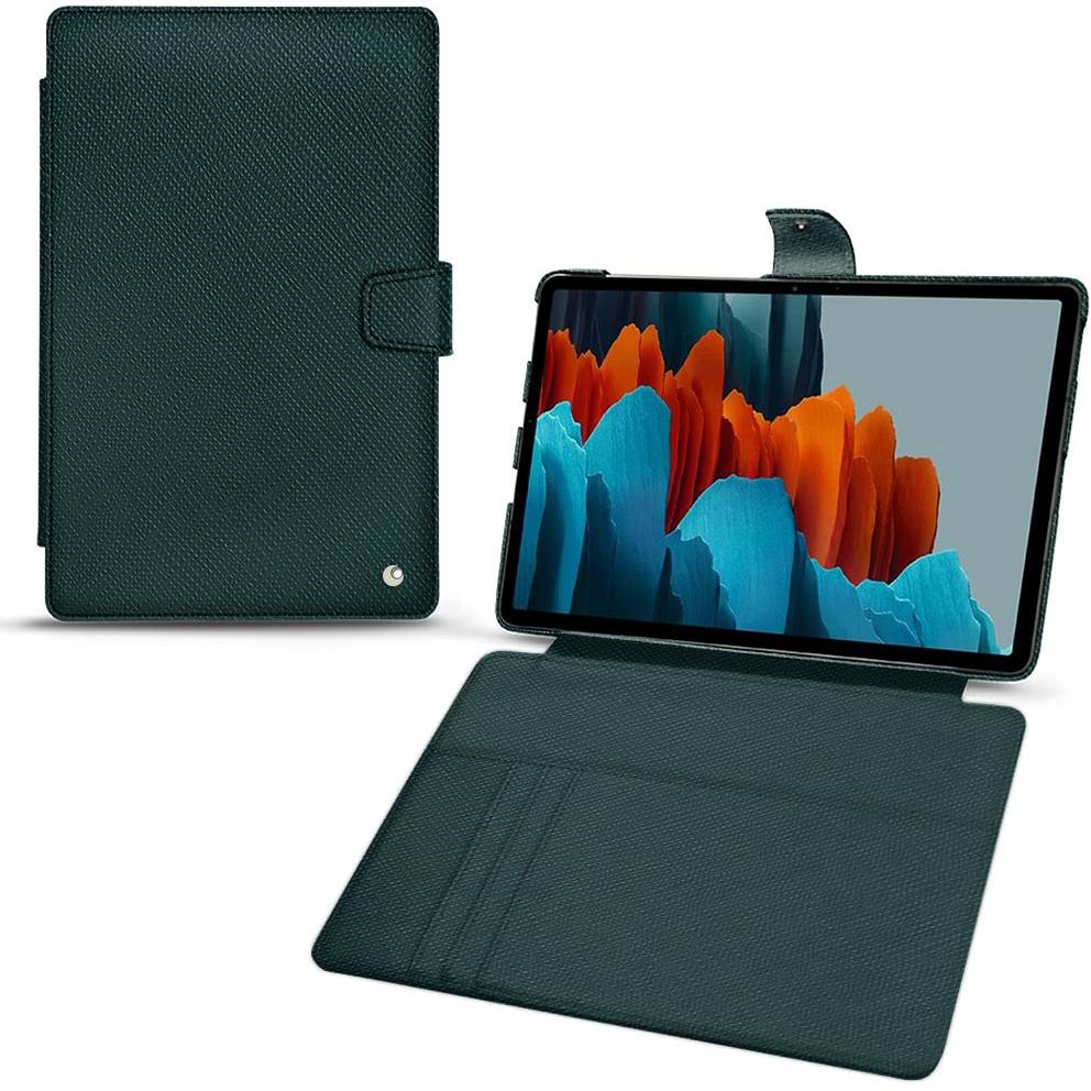 Noreve Lederschutzhülle Wallet (Galaxy Tab S7+), Tablet Hülle, Grün