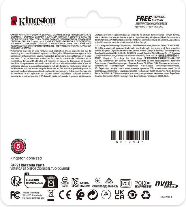 Produktbild Kingston NV3 (1000 GB, M.2 2230)