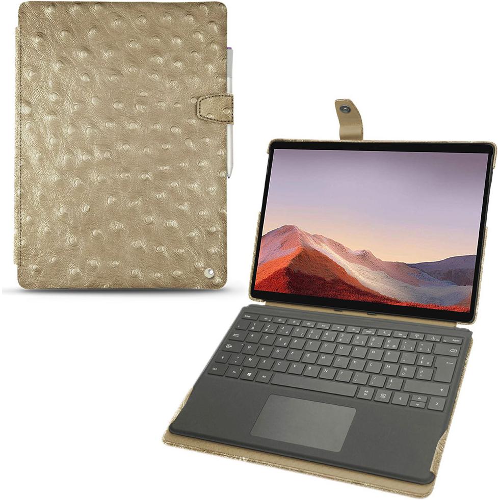 Noreve Lederschutzhülle (Microsoft Surface Pro X), Tablet Hülle, Beige