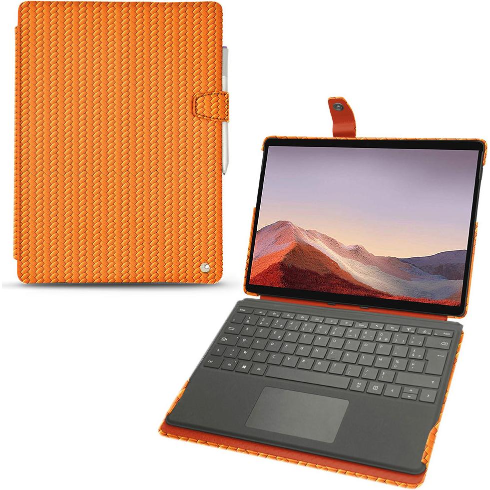 Noreve Lederschutzhülle (Microsoft Surface Pro X), Tablet Hülle, Orange