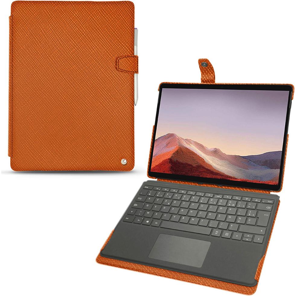 Noreve Lederschutzhülle (Microsoft Surface Pro X), Tablet Hülle, Orange