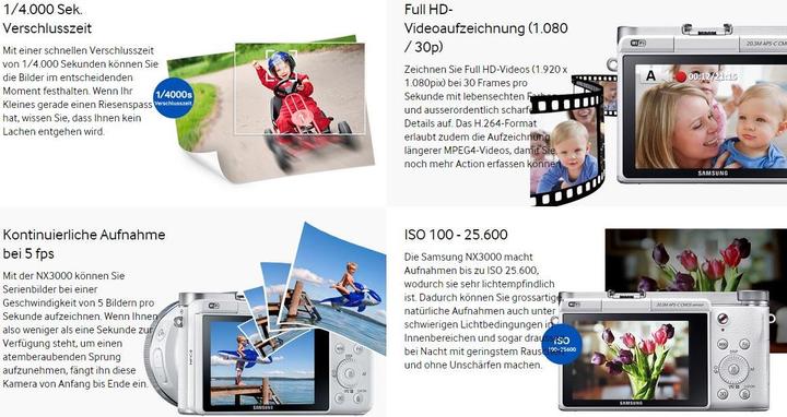 Produktbild Samsung NX3000, 16-50mm Kit (APS-C / DX)