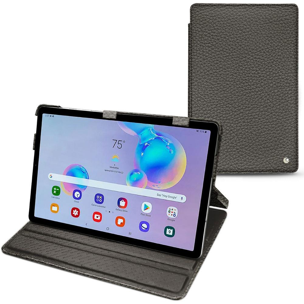 Noreve Lederschutzhülle horizontal (Galaxy Tab S6 Lite), Tablet Hülle, Grau