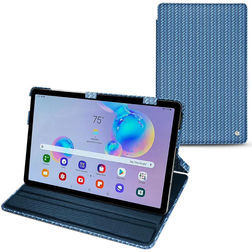Noreve Lederschutzhülle horizontal (Galaxy Tab S6 Lite), Tablet Hülle, Blau