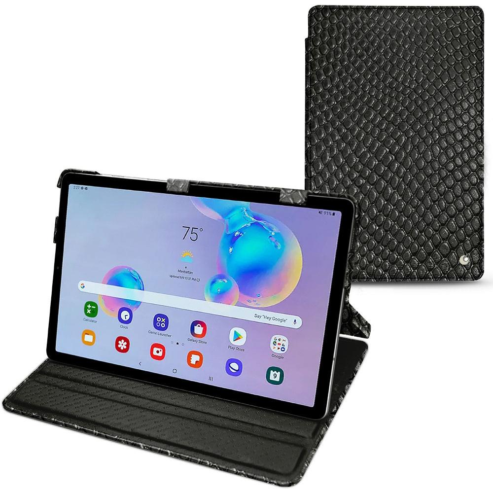 Noreve Lederschutzhülle horizontal (Galaxy Tab S6 Lite), Tablet Hülle, Schwarz