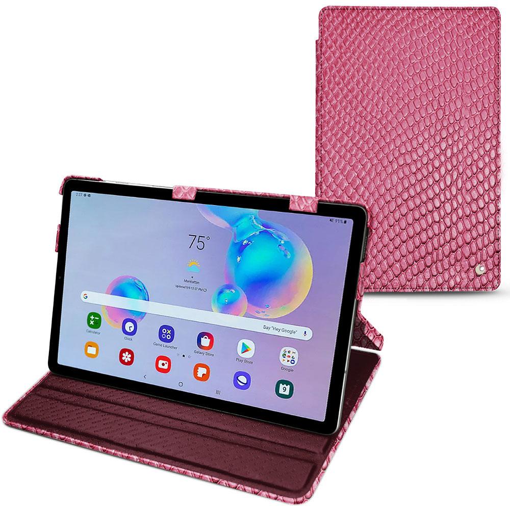 Thumbnail - Noreve Lederschutzhülle horizontal (Galaxy Tab S6 Lite), Tablet Hülle, Rosa