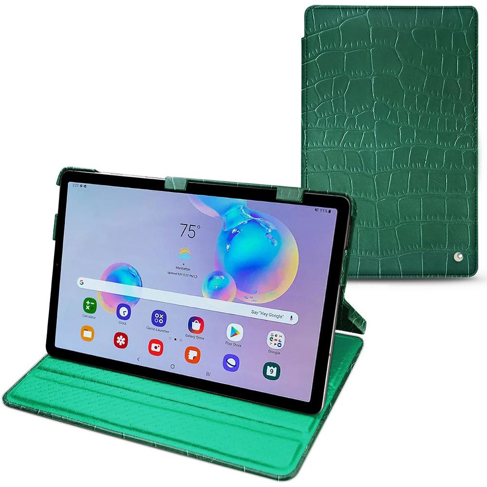 Noreve Lederschutzhülle horizontal (Galaxy Tab S6 Lite), Tablet Hülle, Grün