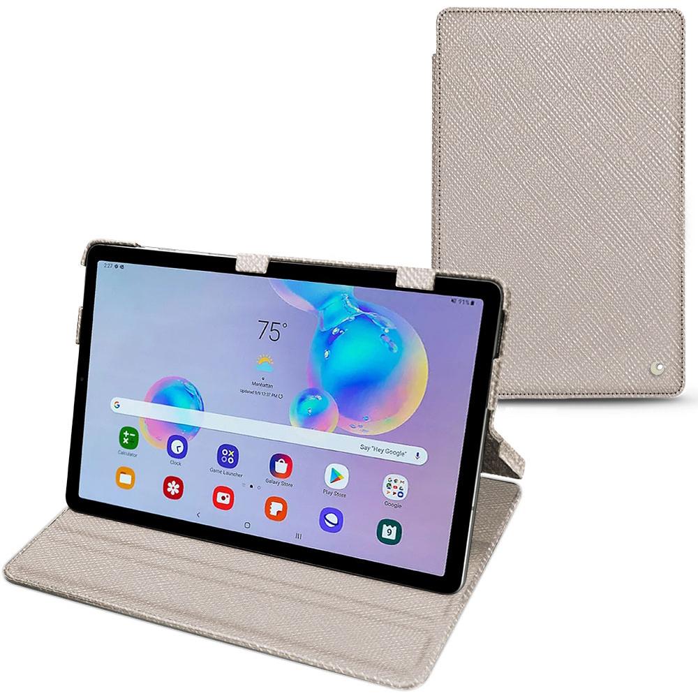Noreve Lederschutzhülle horizontal (Galaxy Tab S6 Lite), Tablet Hülle, Beige