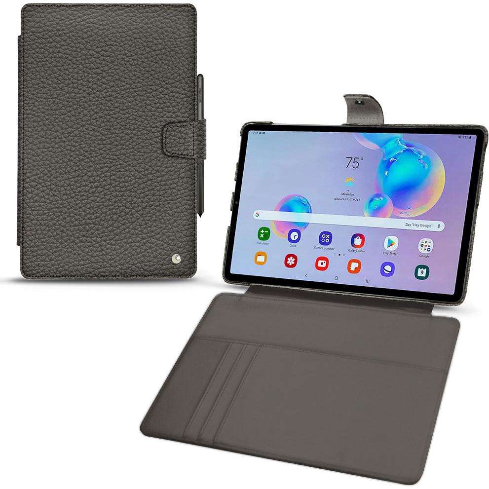 Noreve Lederschutzhülle Wallet (Galaxy Tab S6 Lite), Tablet Hülle, Grau