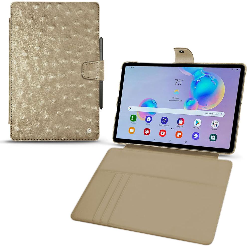 Noreve Lederschutzhülle Wallet (Galaxy Tab S6 Lite), Tablet Hülle, Beige