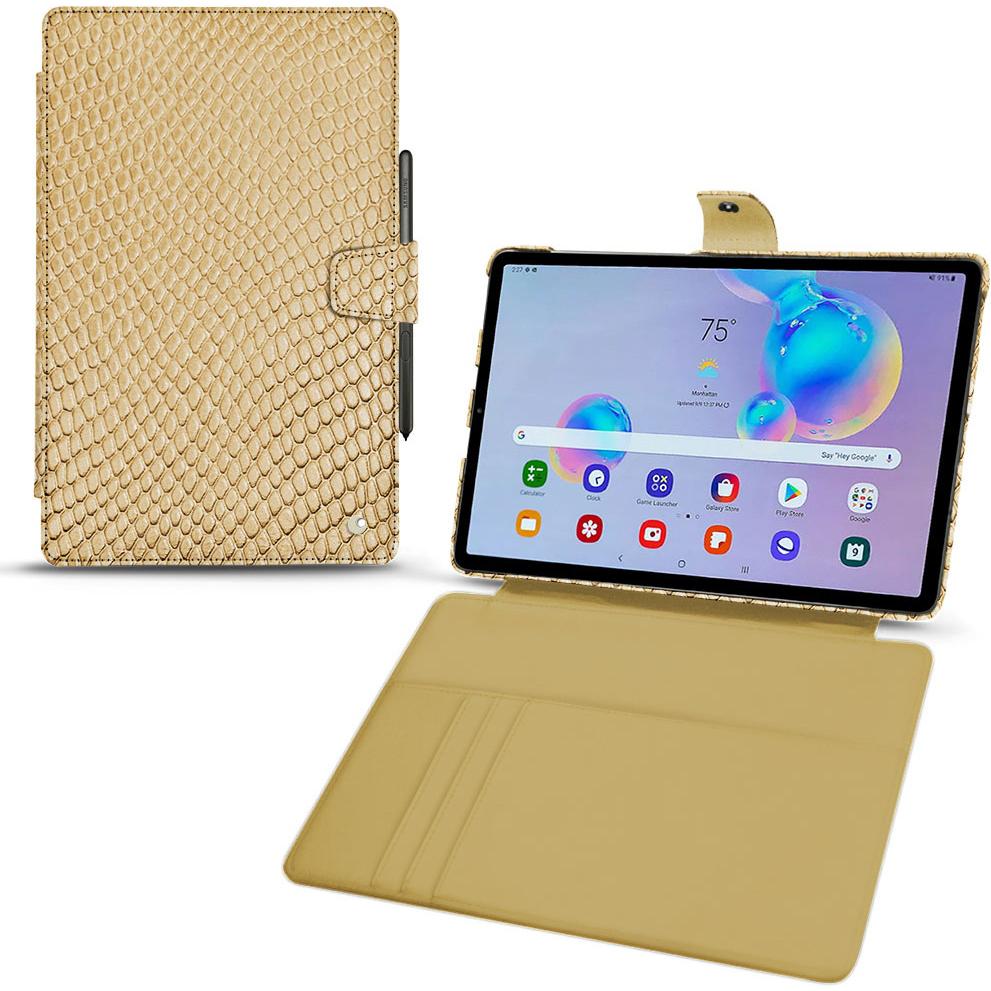 Noreve Lederschutzhülle Wallet (Galaxy Tab S6 Lite), Tablet Hülle, Beige