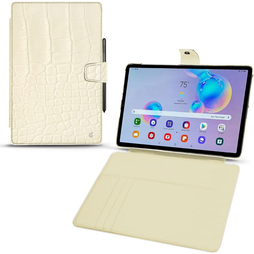 Noreve Lederschutzhülle Wallet (Galaxy Tab S6 Lite), Tablet Hülle, Beige