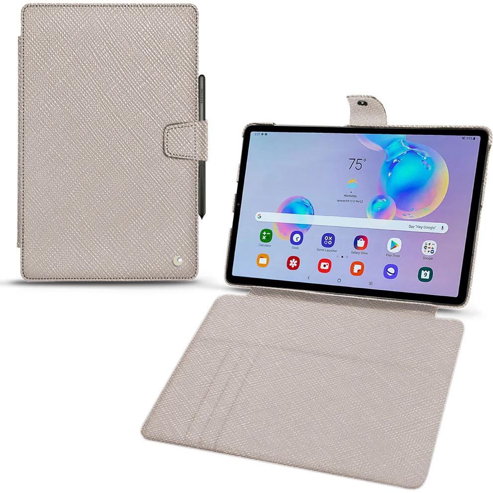Noreve Lederschutzhülle Wallet (Galaxy Tab S6 Lite), Tablet Hülle, Beige