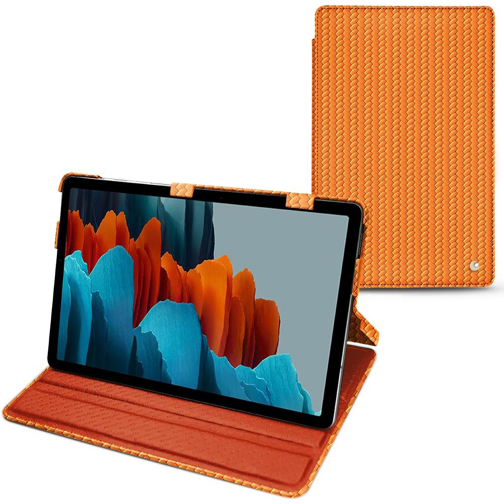 Noreve Lederschutzhülle horizontal (Galaxy Tab S7), Tablet Hülle, Orange