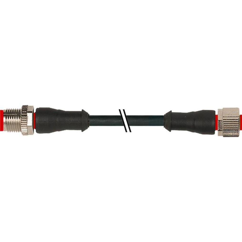 Rs Pro konfektioniertes Sensorkabel, M12 M12 gerad, Elektronikkabel + Stecker, Schwarz