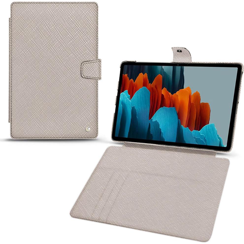 Noreve Lederschutzhülle Wallet (Galaxy Tab S7), Tablet Hülle, Beige