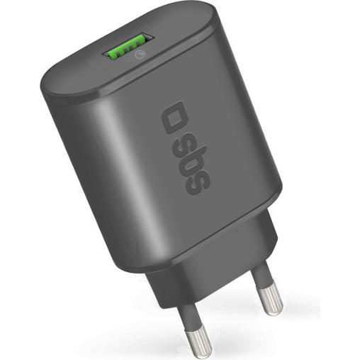 Thumbnail - SBS Reise-Ladegerät für schnelles Laden 2100 mAh (15 W), USB Ladegerät, Schwarz