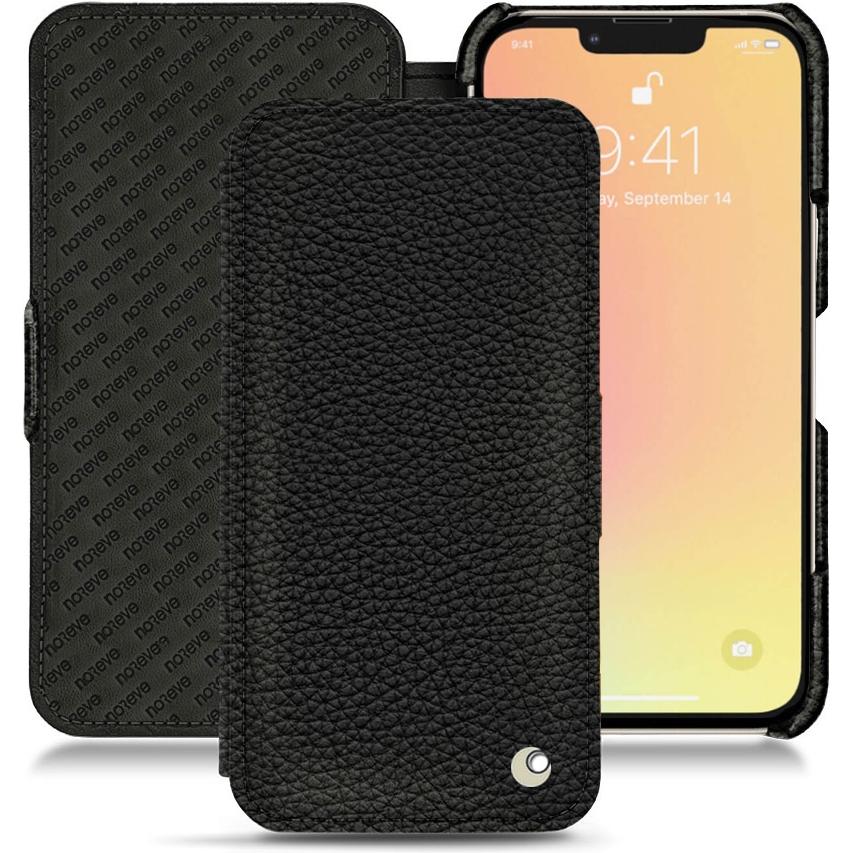 Noreve Lederschutzhülle horizontal (Apple iPhone 13), Smartphone Hülle, Schwarz