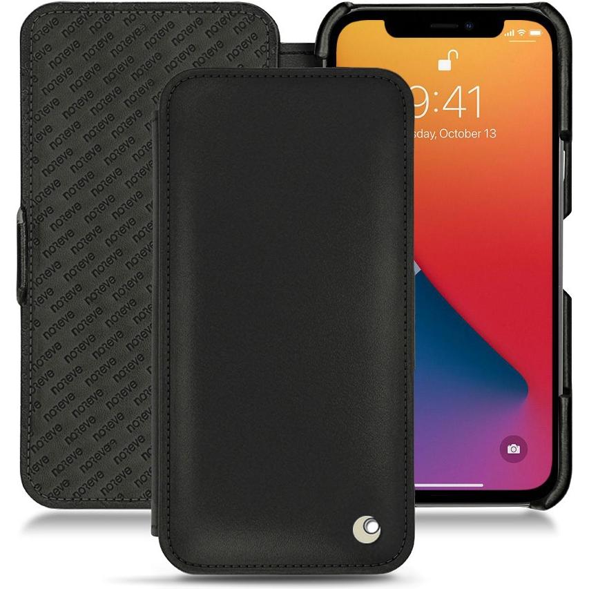 Noreve Lederschutzhülle horizontal (Apple iPhone 13 Pro Max), Smartphone Hülle, Schwarz