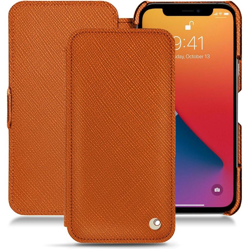 Thumbnail - Noreve Lederschutzhülle horizontal (Apple iPhone 13 Pro Max), Smartphone Hülle, Orange