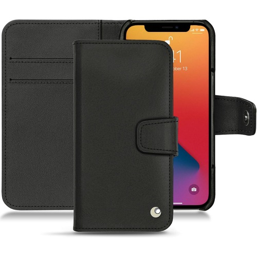 Noreve Lederschutzhülle Wallet (Apple iPhone 13 Pro), Smartphone Hülle, Schwarz