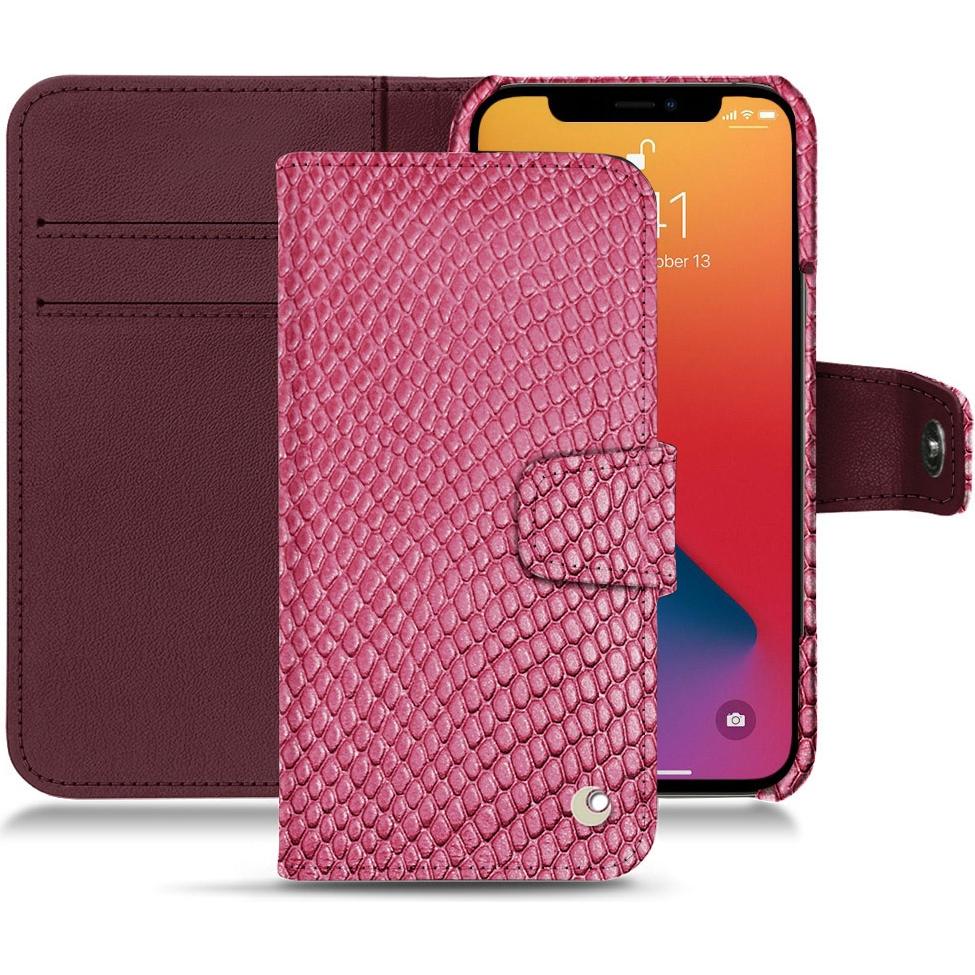 Noreve Lederschutzhülle Wallet (Apple iPhone 13 Pro), Smartphone Hülle, Rosa