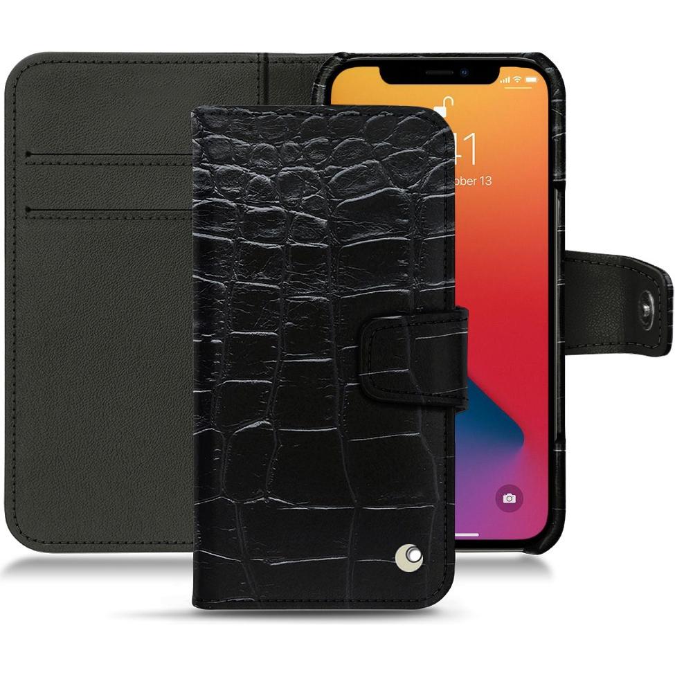Noreve Lederschutzhülle Wallet (Apple iPhone 13 Pro), Smartphone Hülle, Schwarz
