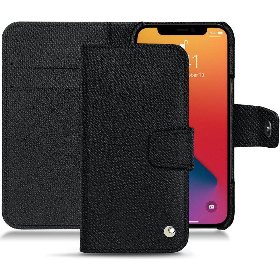 Noreve Lederschutzhülle Wallet (Apple iPhone 13 Pro), Smartphone Hülle, Schwarz