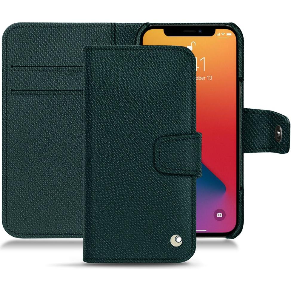 Noreve Lederschutzhülle Wallet (Apple iPhone 13 Pro), Smartphone Hülle, Grün