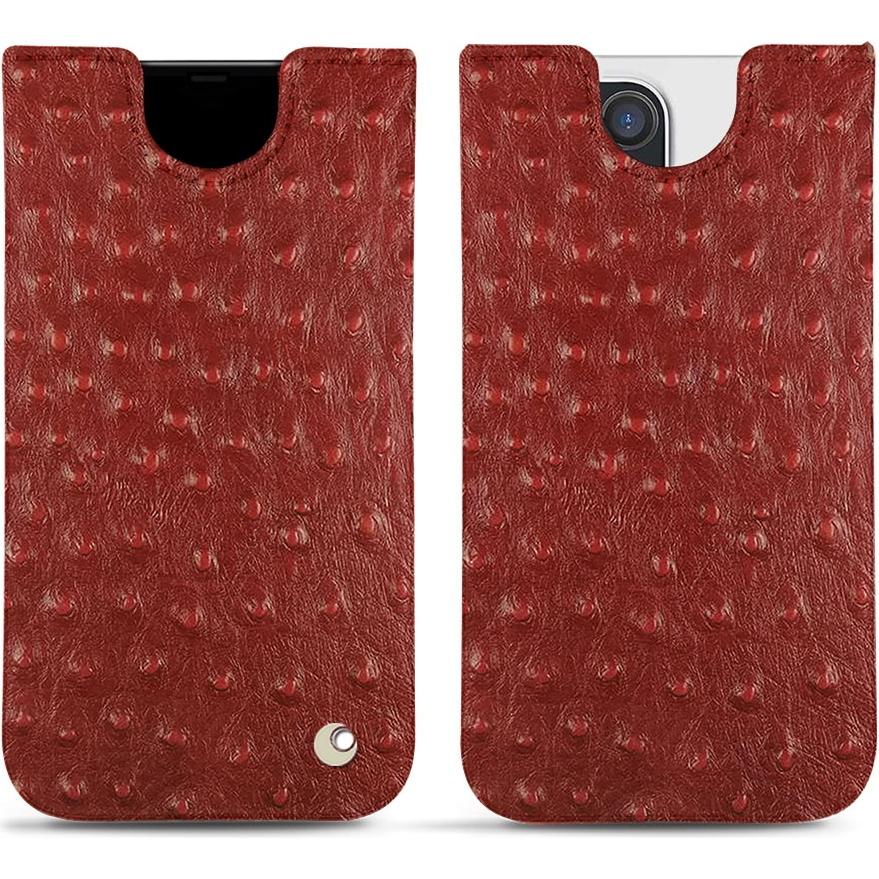 Noreve Lederschutzhülle (Apple iPhone 13 Pro), Smartphone Hülle, Rot