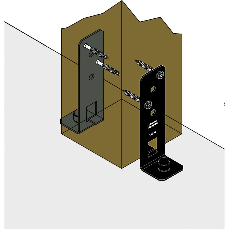 Thumbnail - Simpson Sst, Baubeschläge + Holzverbinder, Simpson Pfostenhalter PPG verstellbar schwarz