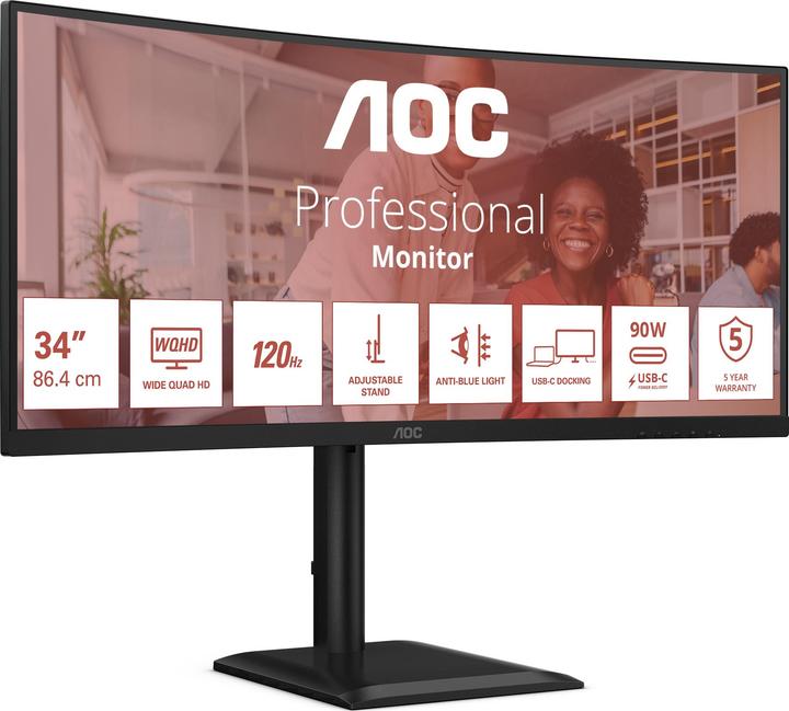 Actual product image AOC CU34E4CV (3440 x 1440 pixels, 34")