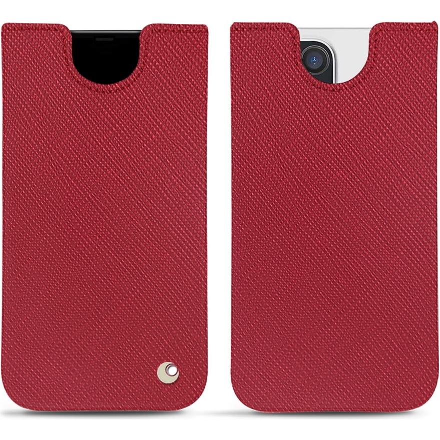 Noreve Lederschutzhülle (Apple iPhone 13 Pro), Smartphone Hülle, Rot