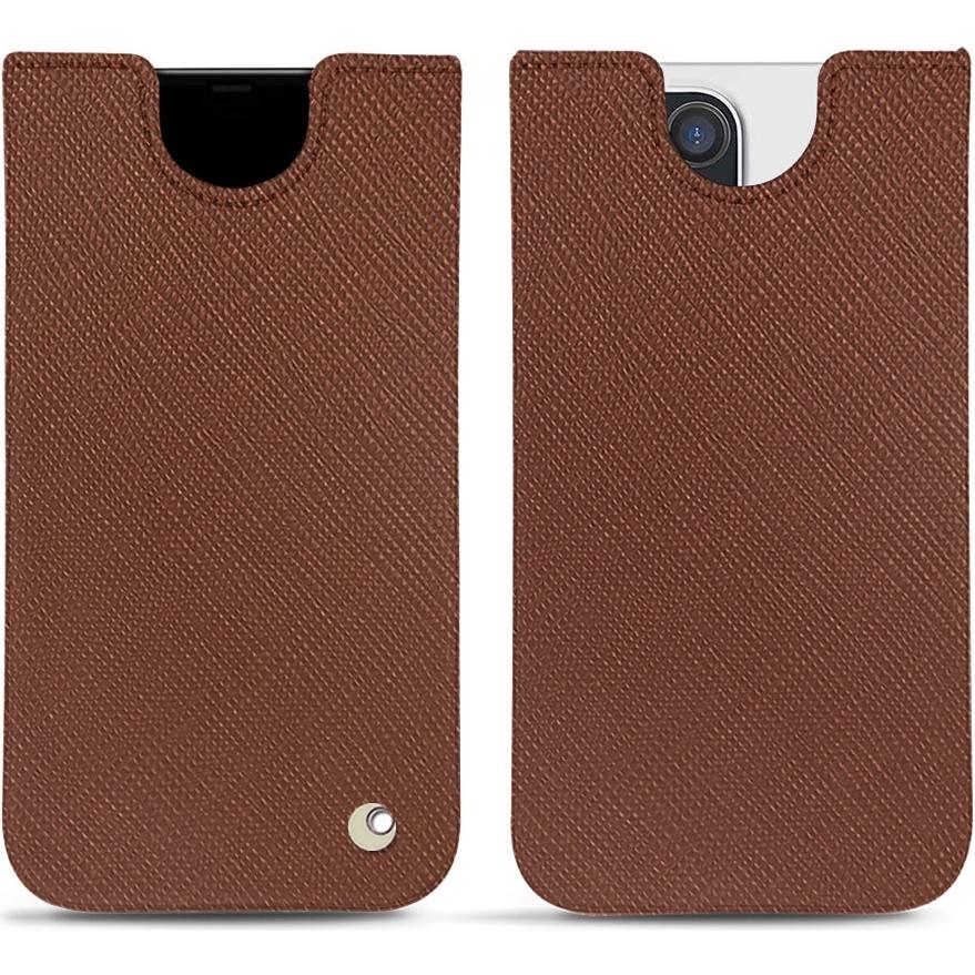 Noreve Lederschutzhülle (Apple iPhone 13 Pro), Smartphone Hülle, Braun