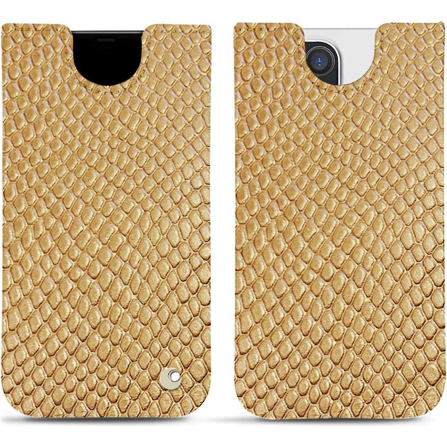 Noreve Lederschutzhülle (Apple iPhone 13 Pro Max), Smartphone Hülle, Beige