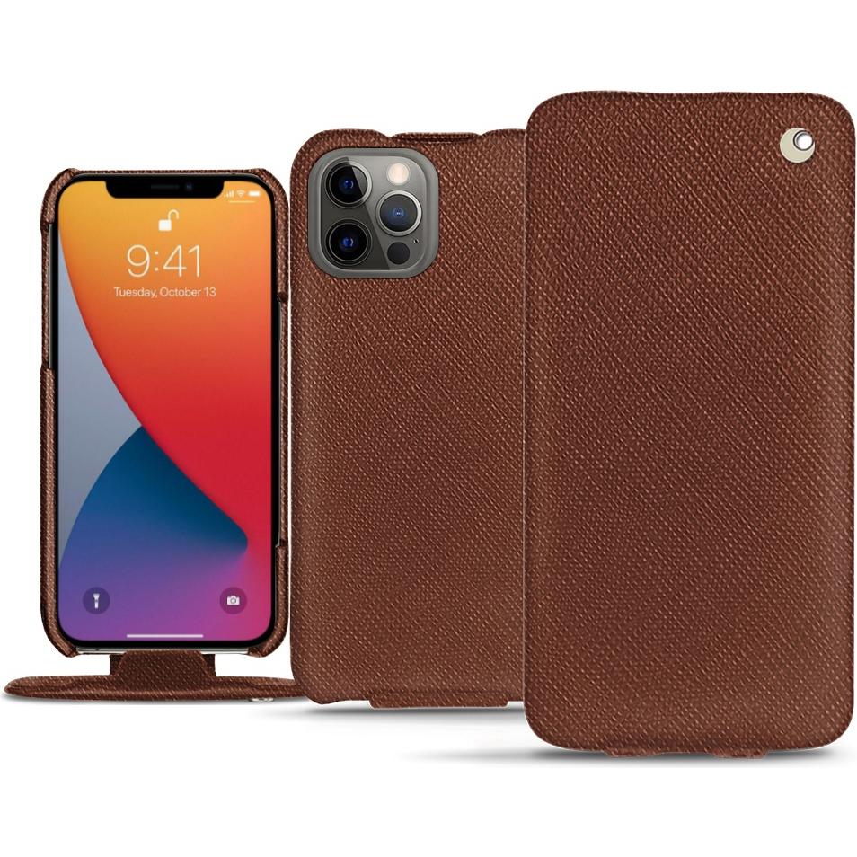 Thumbnail - Noreve Lederschutzhülle vertikal (Apple iPhone 13 Pro Max), Smartphone Hülle, Braun