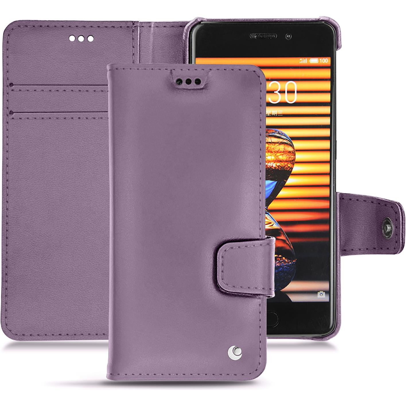 Noreve Lederschutzhülle Wallet (Meizu Pro 7 Plus), Smartphone Hülle, Violett