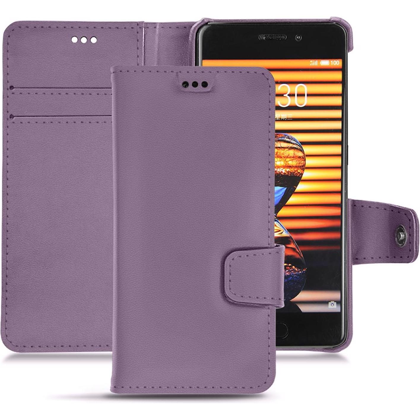 Noreve Lederschutzhülle Wallet (Meizu Pro 7 Plus), Smartphone Hülle, Violett
