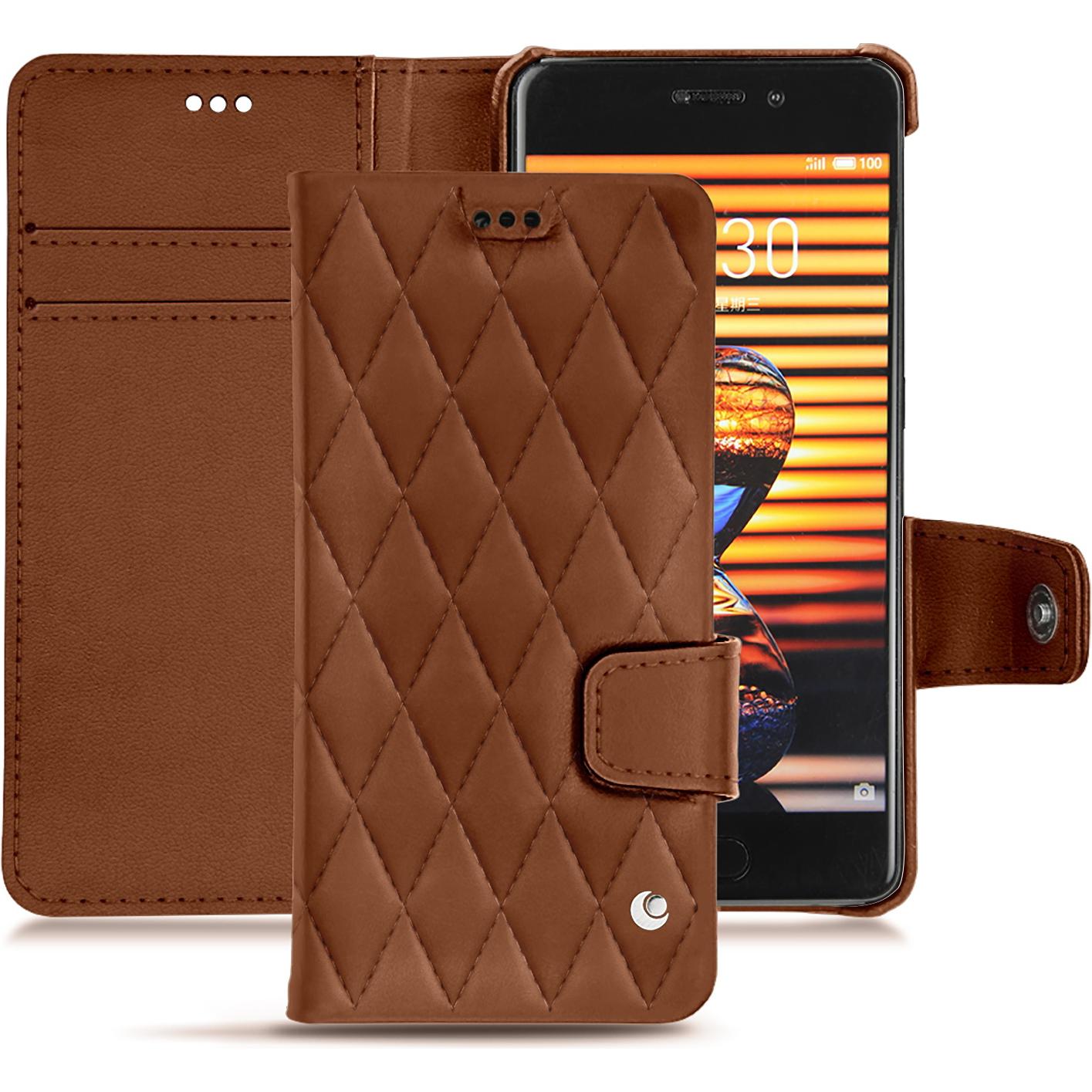 Thumbnail - Noreve Lederschutzhülle Wallet (Meizu Pro 7 Plus), Smartphone Hülle, Braun