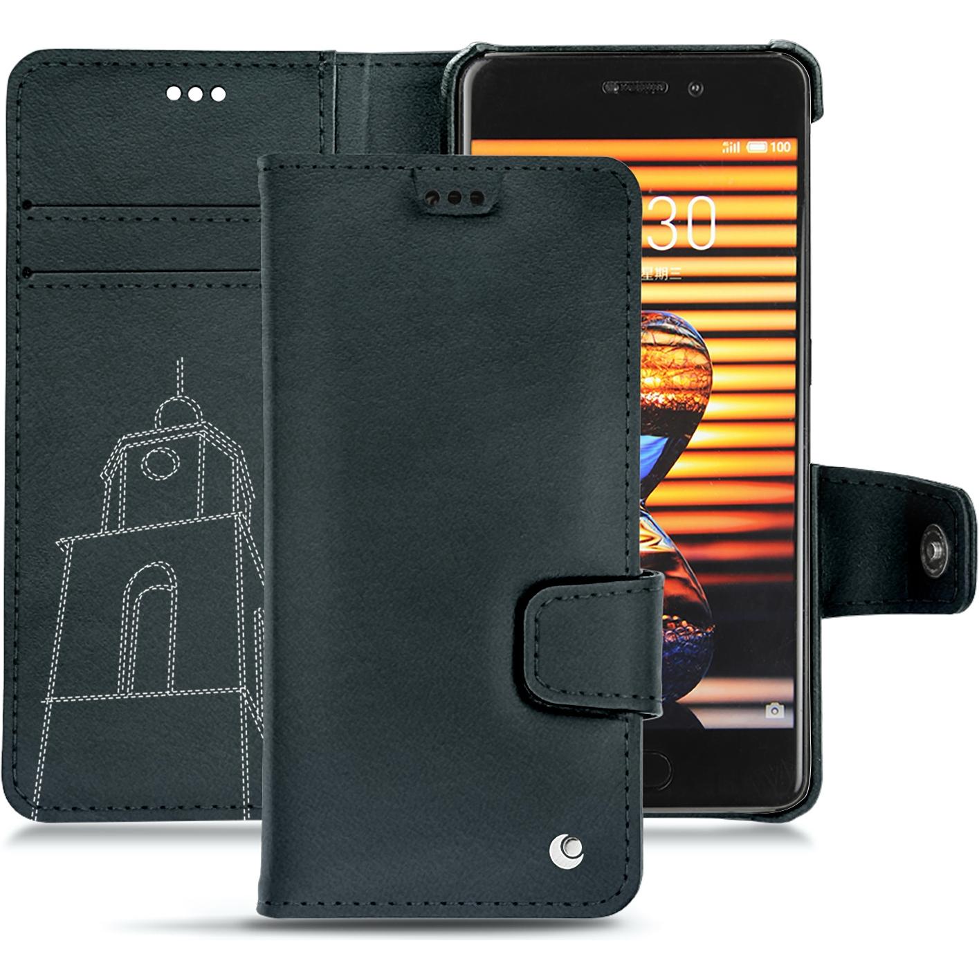 Noreve Lederschutzhülle Wallet (Meizu Pro 7 Plus), Smartphone Hülle, Blau