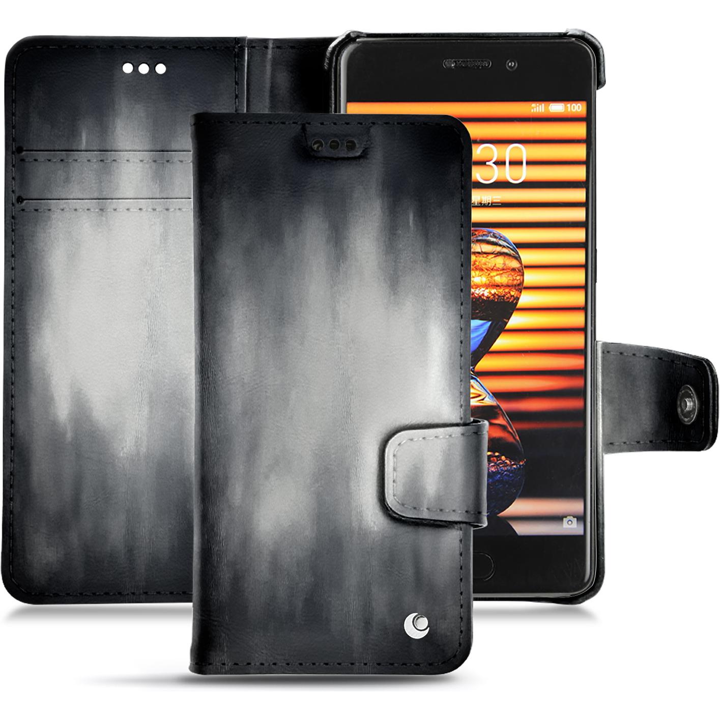 Thumbnail - Noreve Lederschutzhülle Wallet (Meizu Pro 7 Plus), Smartphone Hülle, Grau