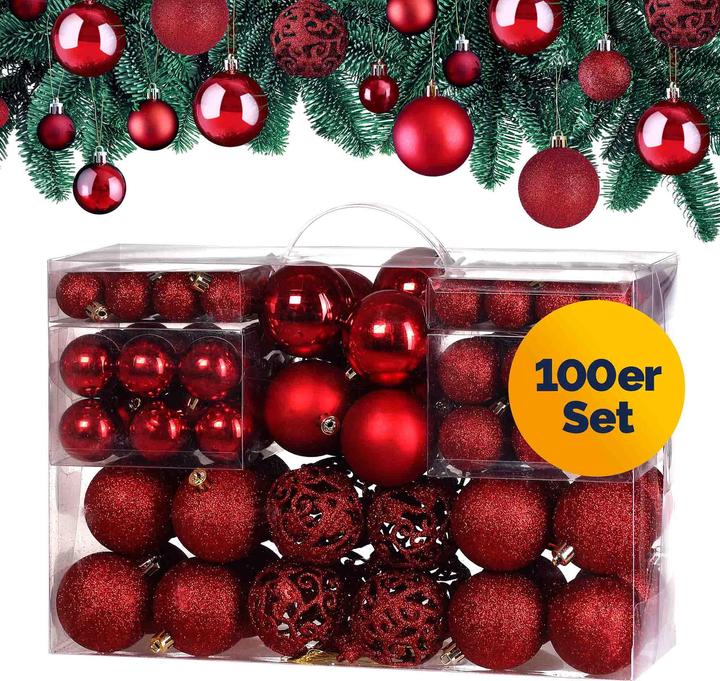 Deuba Weihnachtsbaumkugeln (100 -teilig)