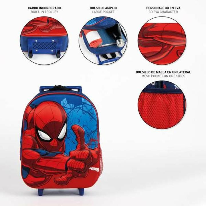 Actual product image Spiderman Spider-Man Schulrucksack 3D Mit Rädern Blau 25,0 X 31,0 X 10,0 Cm