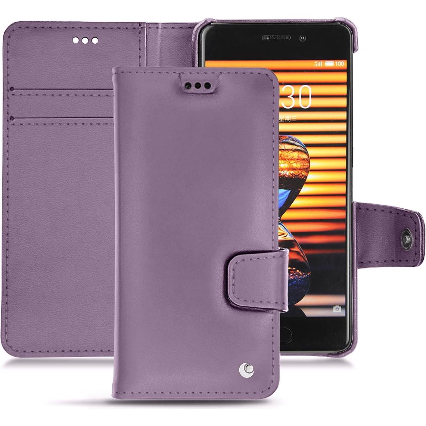 Noreve Lederschutzhülle Wallet (Meizu Pro 7), Smartphone Hülle, Violett