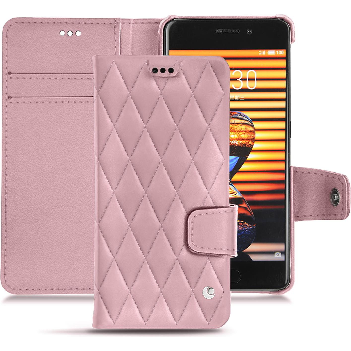 Noreve Lederschutzhülle Wallet (Meizu Pro 7), Smartphone Hülle, Rosa