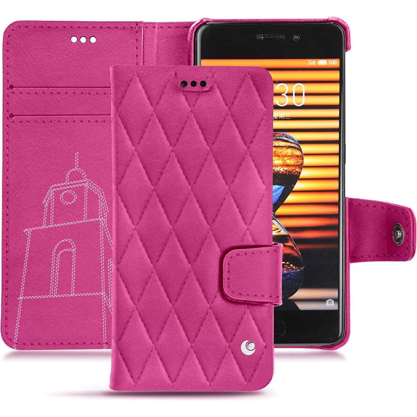 Noreve Lederschutzhülle Wallet (Meizu Pro 7), Smartphone Hülle, Rosa