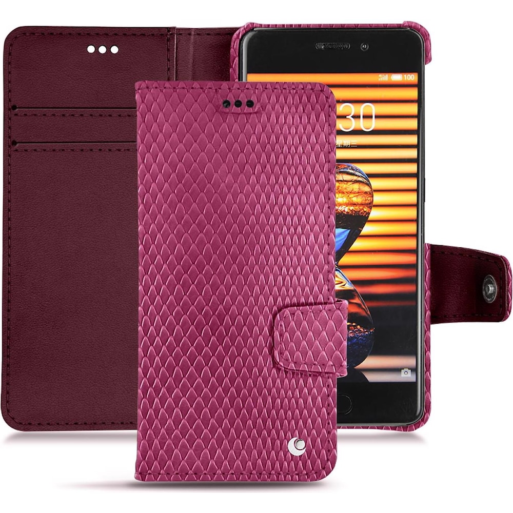 Noreve Lederschutzhülle Wallet (Meizu Pro 7), Smartphone Hülle, Rosa