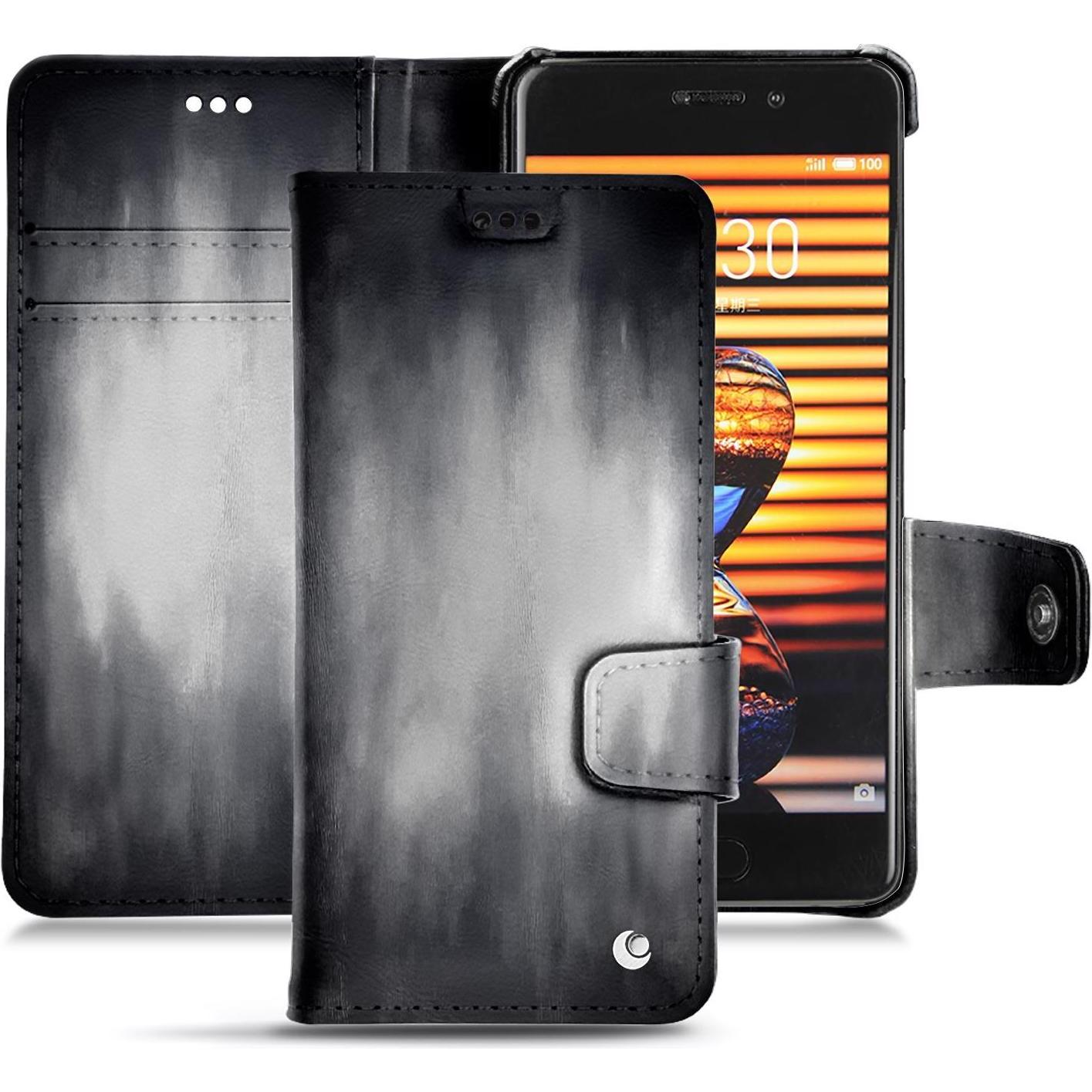 Thumbnail - Noreve Lederschutzhülle Wallet (Meizu Pro 7), Smartphone Hülle, Grau